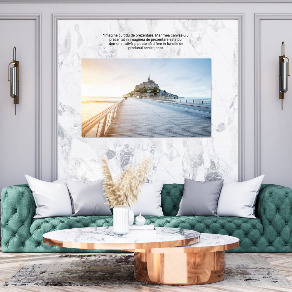 Tablou Canvas: Mont Saint-Michel în Apus - O Fereastră Spre Istoria Franței, Marime 40x25CM [3]