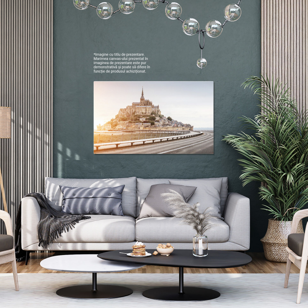 Tablou Canvas: Mont Saint-Michel în Apus - O Magie a Patrimoniului Mondial, Marime 40x25CM [4]