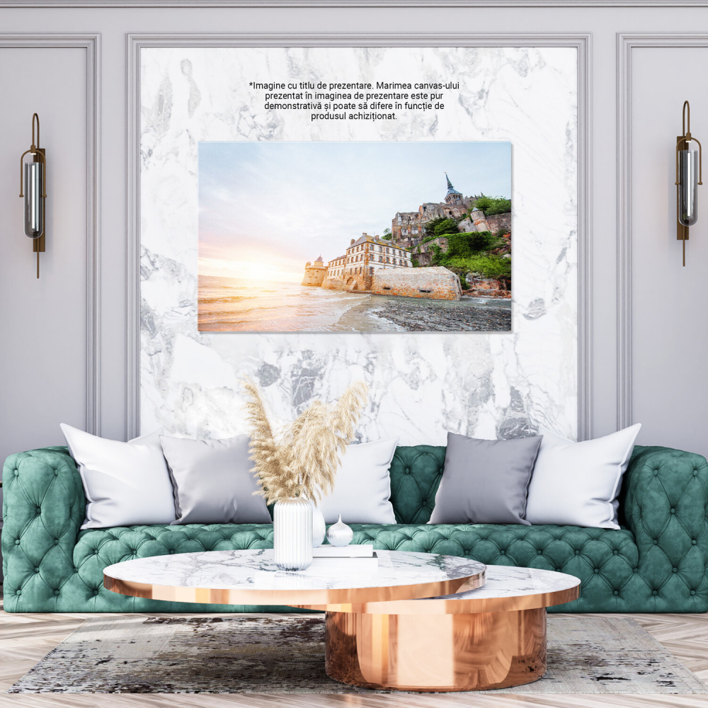 Tablou Canvas: Mont Saint-Michel în Apus - Poveste și Reflecții, Marime 40x25CM [3]