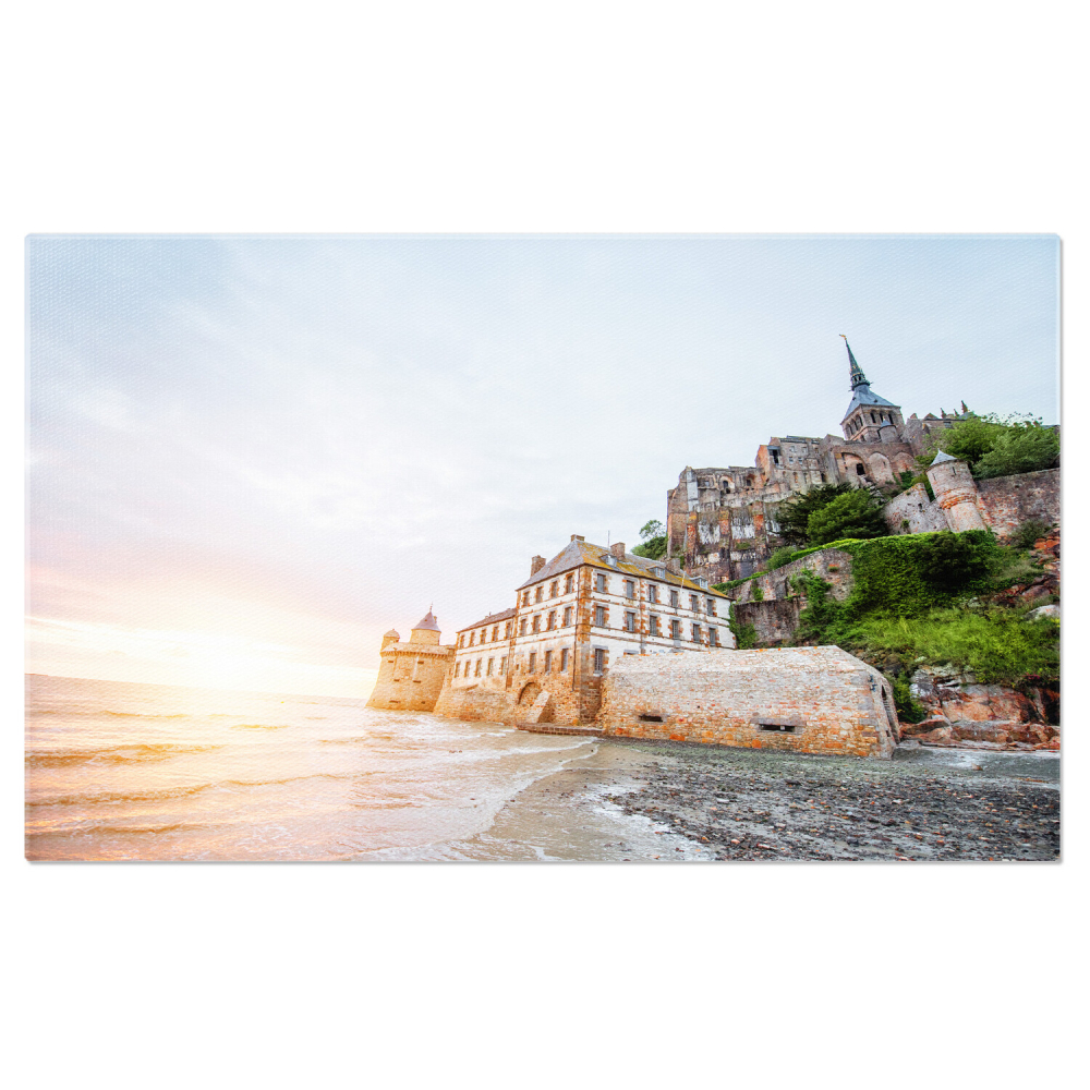 Tablou Canvas: Mont Saint-Michel în Apus - Poveste și Reflecții, Marime 40x25CM [1]