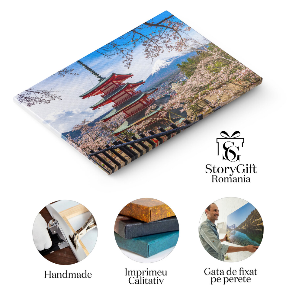 Tablou Canvas cu Muntele Fuji și Tradiții Japoneze – Peisaj Montan, Marime 40x25CM [2]