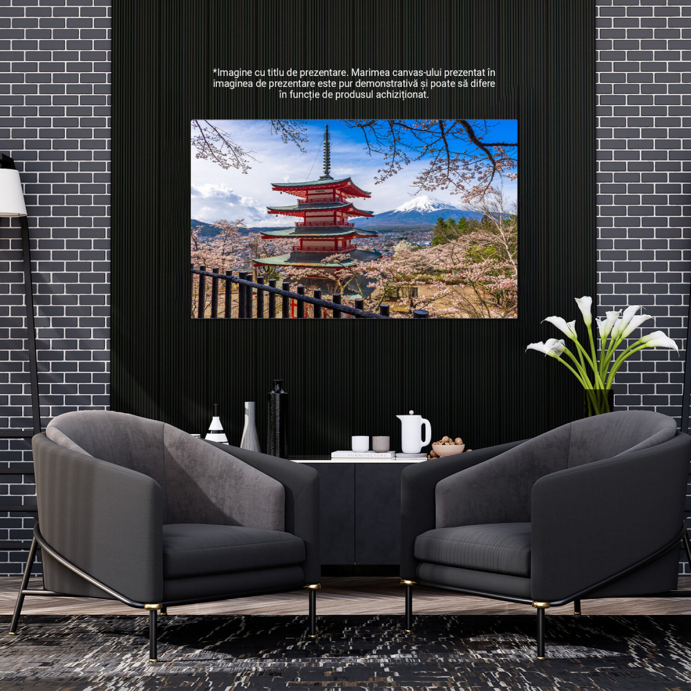 Tablou Canvas cu Muntele Fuji și Tradiții Japoneze – Peisaj Montan, Marime 40x25CM [3]