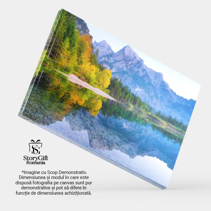 Tablou Canvas Munti si Reflectii pe Suprafata Apei, Peisaj Montan, Calatorie, Panorama, Padure 3184 40x25CM [4]