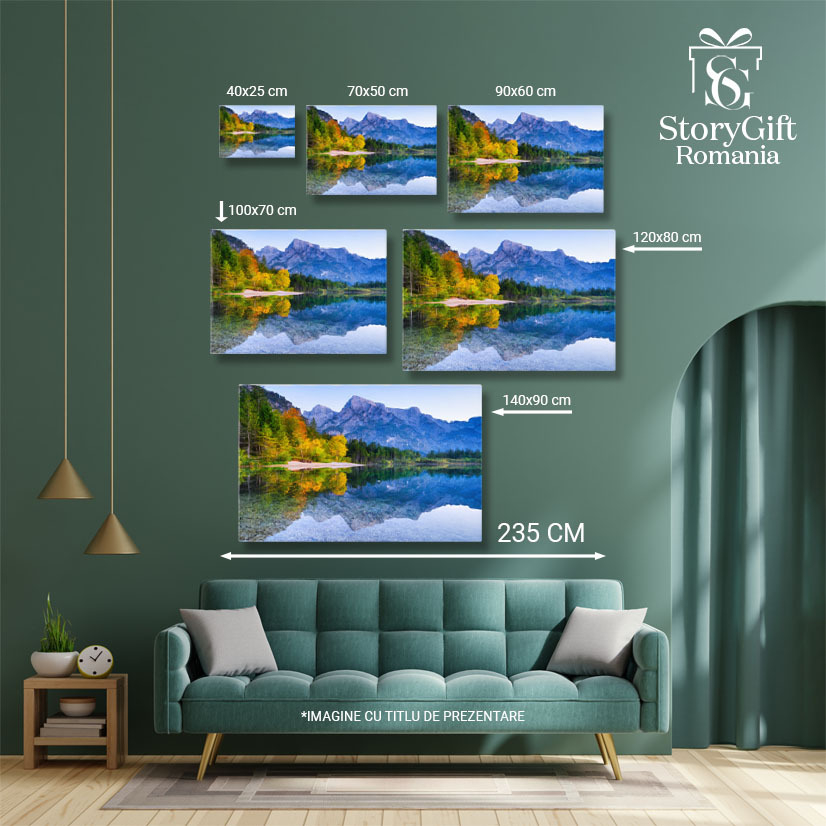 Tablou Canvas Munti si Reflectii pe Suprafata Apei, Peisaj Montan, Calatorie, Panorama, Padure 3184 40x25CM [5]