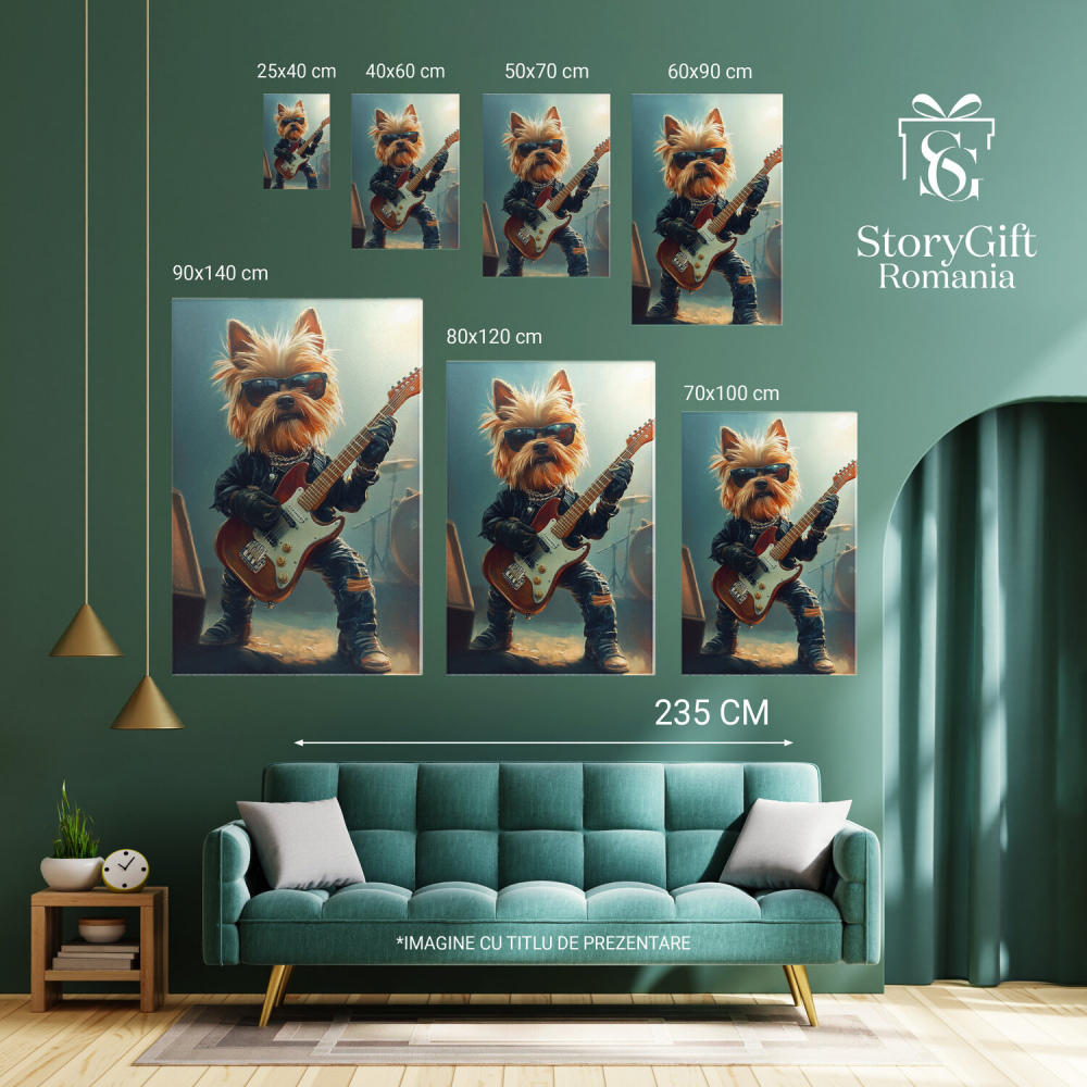 Tablou Canvas Personalizat - Animal Muzician Pe Scenă cu Chitara Electrică
Marime 140x90CM [6]