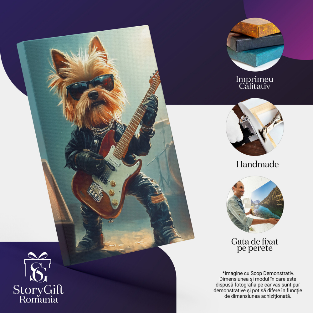 Tablou Canvas Personalizat - Animal Muzician Pe Scenă cu Chitara Electrică
Marime 140x90CM [4]