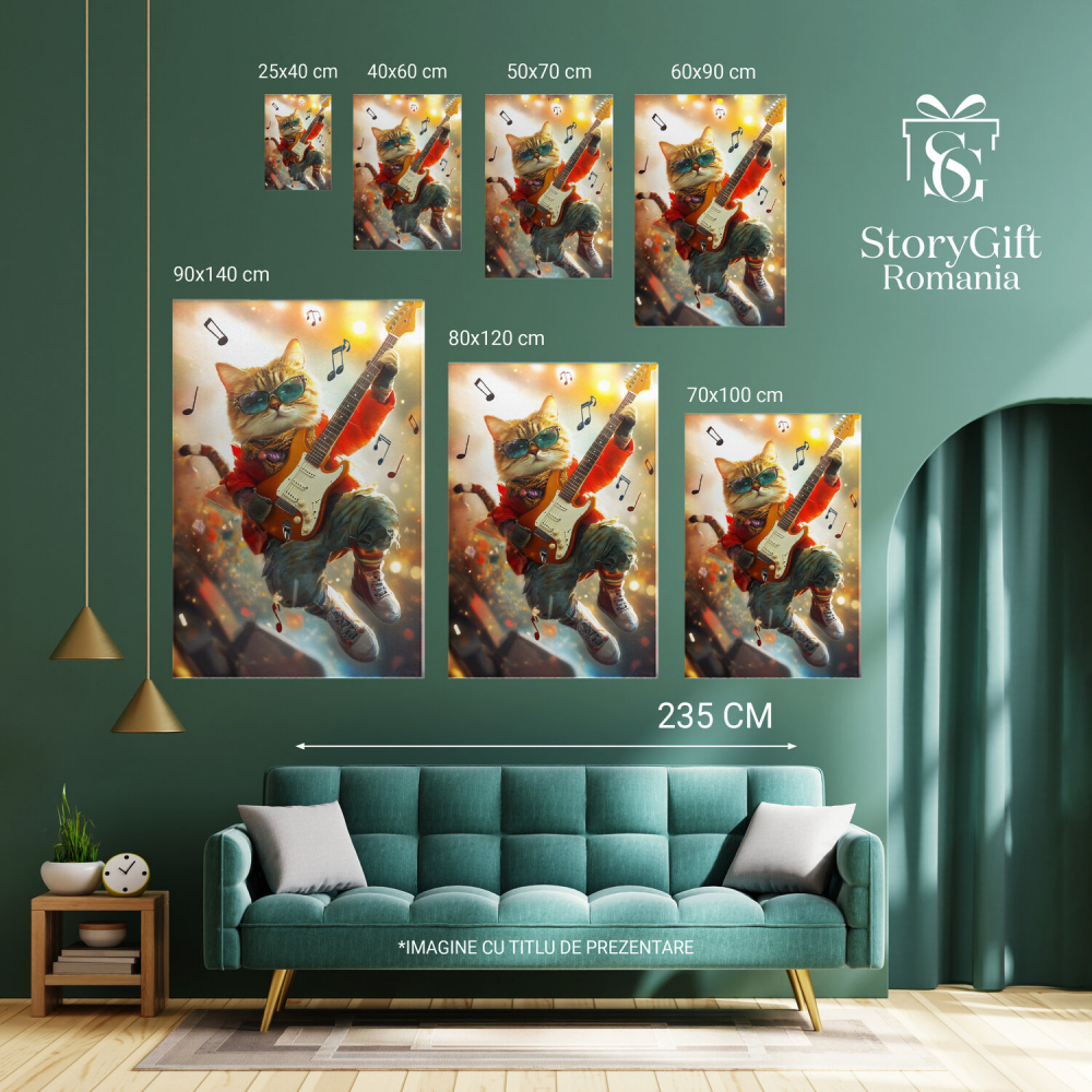 Tablou Canvas Personalizat - Animal Muzician Rockstar Cu Chitara Electrică
Marime 100x70CM [6]