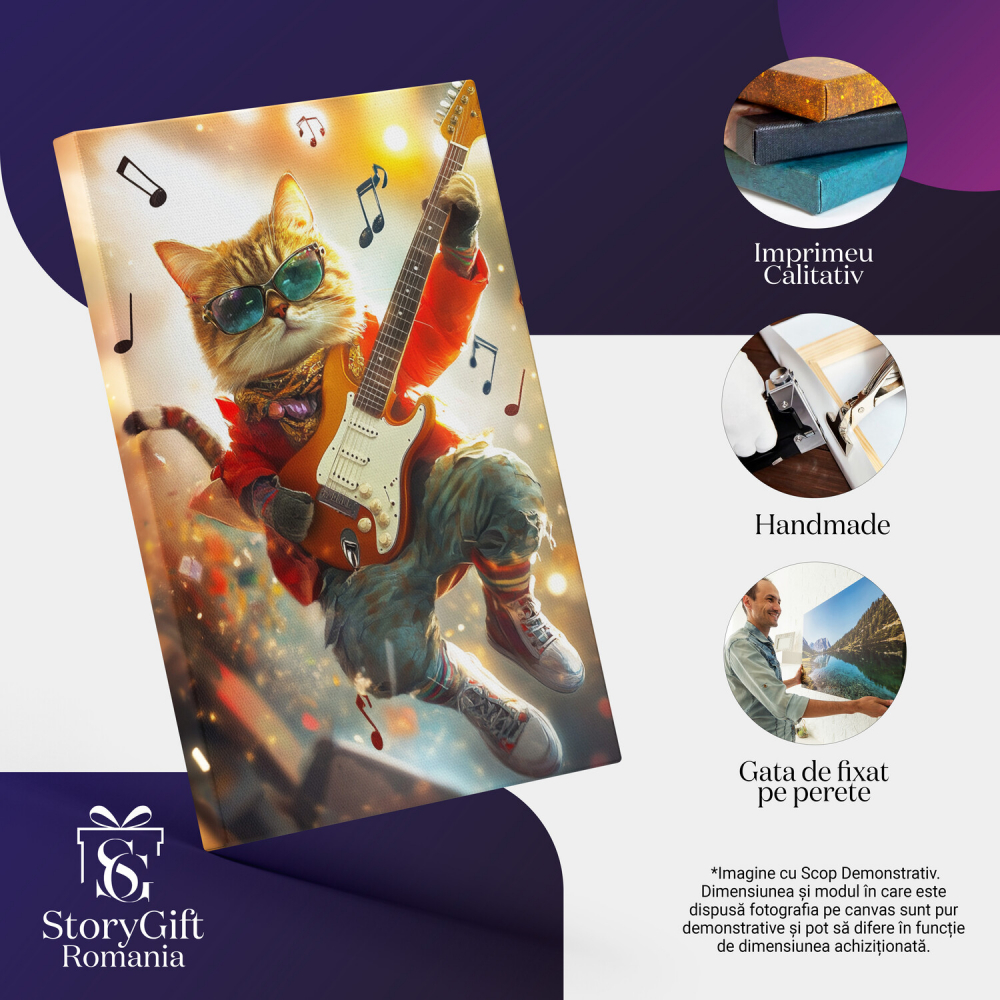 Tablou Canvas Personalizat - Animal Muzician Rockstar Cu Chitara Electrică
Marime 100x70CM [4]