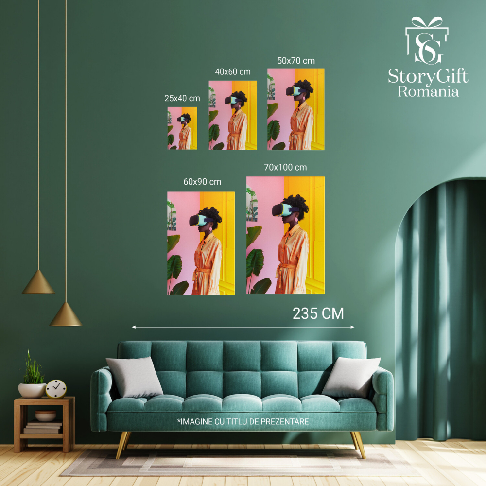 Negresă cu Ochelari Virtuali - Tablou Canvas Digital, Marime 40x25CM [4]