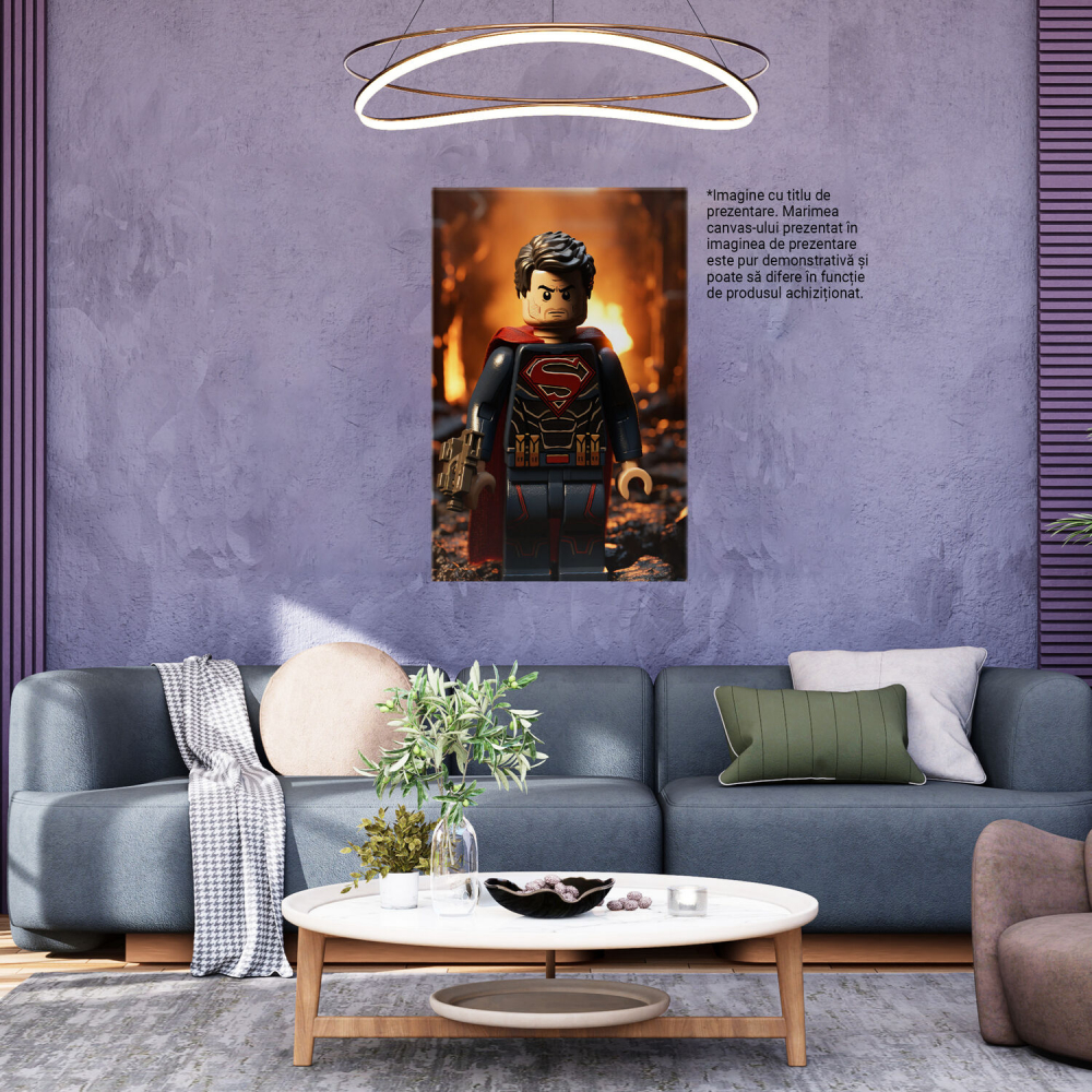 Tabloul canvas cu Superman Lego pregătit de luptă, Marime 40x25CM [4]