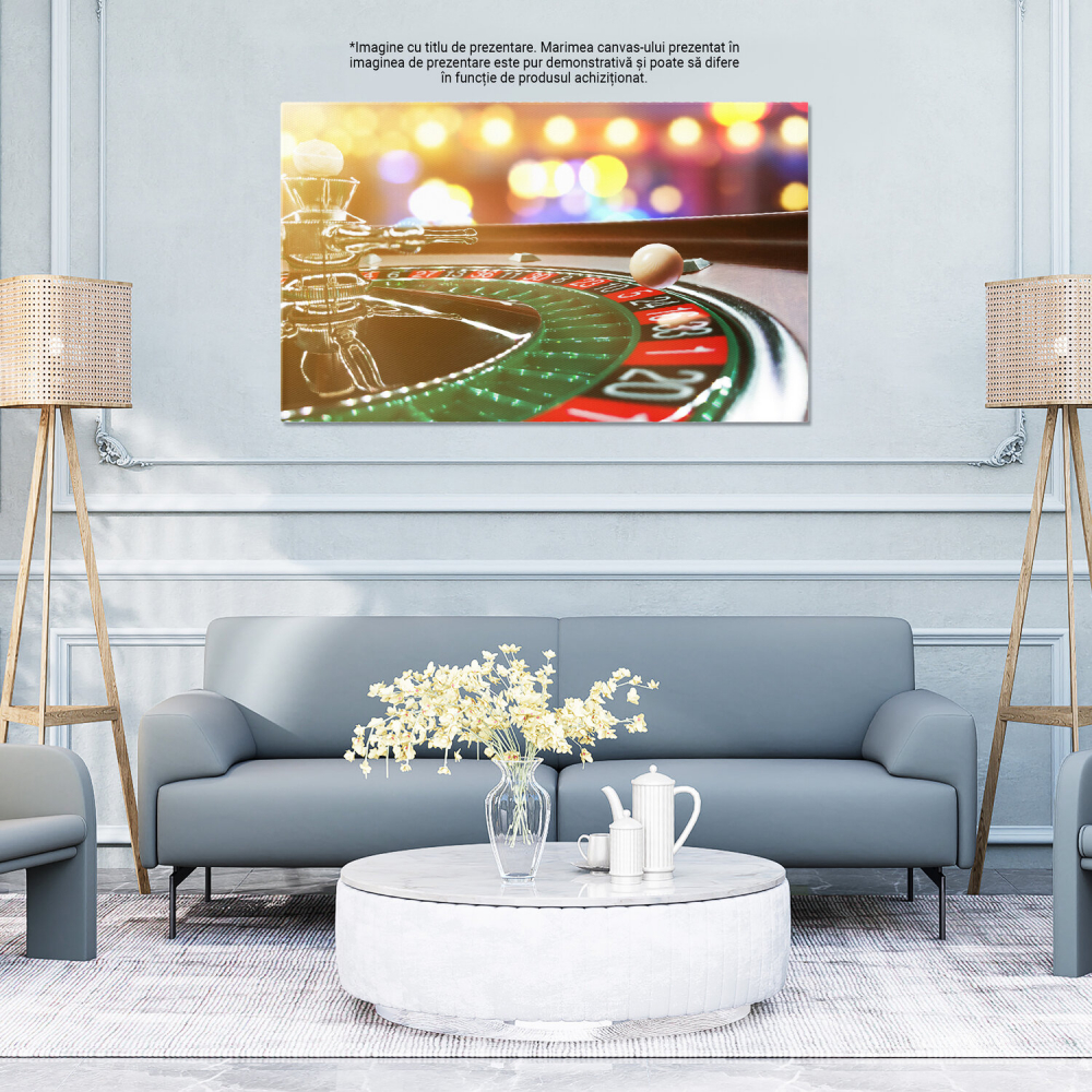 Tablou Canvas: Nopți de Noroc - Emoția și Incertitudinea Ruletei, Marime 40x25CM [4]