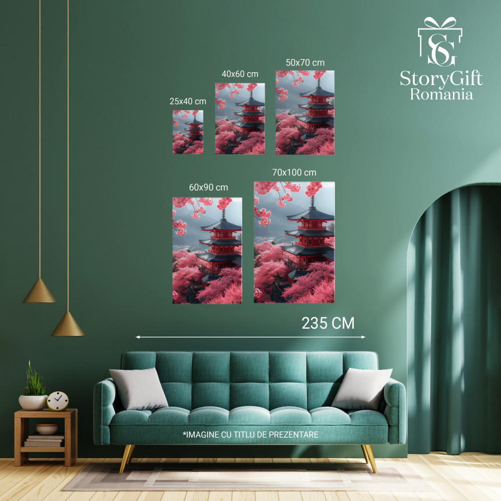 O Bijuterie în Mijlocul Florilor de Cireș - Pagoda Cromatică, Marime 40x25CM [2]
