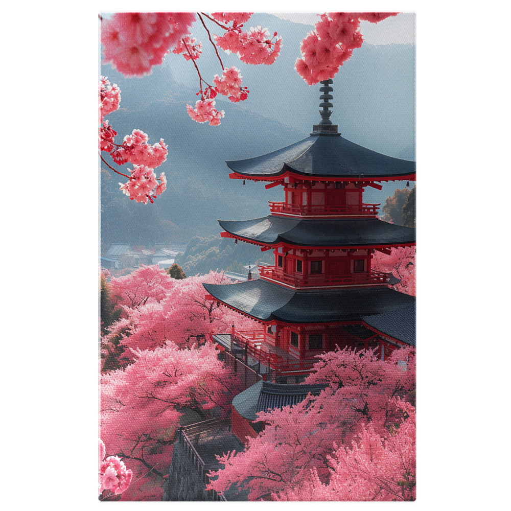 O Bijuterie în Mijlocul Florilor de Cireș - Pagoda Cromatică, Marime 40x25CM [1]