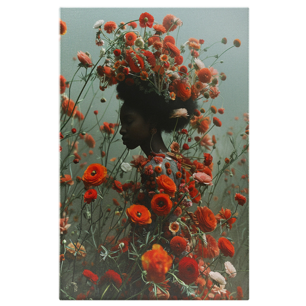 Călătorie către Centrul Inimii - Doamna cu Flori și Piele de Abanos, Marime 40x25CM [1]