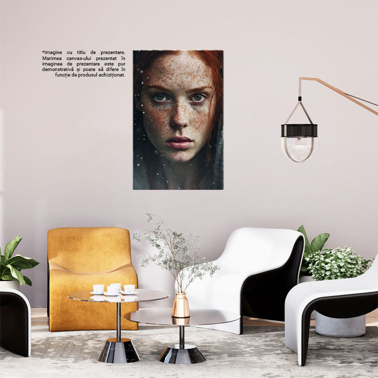 Tablou Canvas:  O fata draguta cu multe pistrui - roscata Pictura Digitala 40x25CM [2]