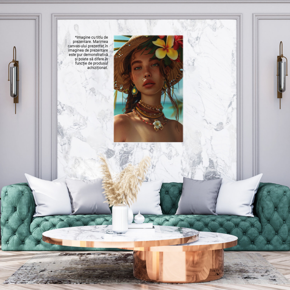 Ochii Verzi ai Tinerei pe Insula Însorită - Pictură Digitală, Marime 40x25CM [3]