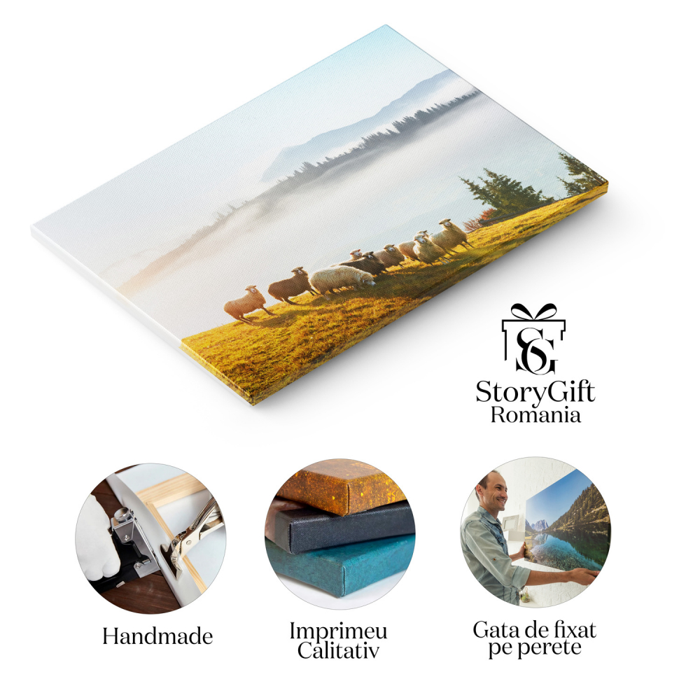 Oi Pășunând pe Câmp - O Frumusețe Naturală, Marime 40x25CM [2]