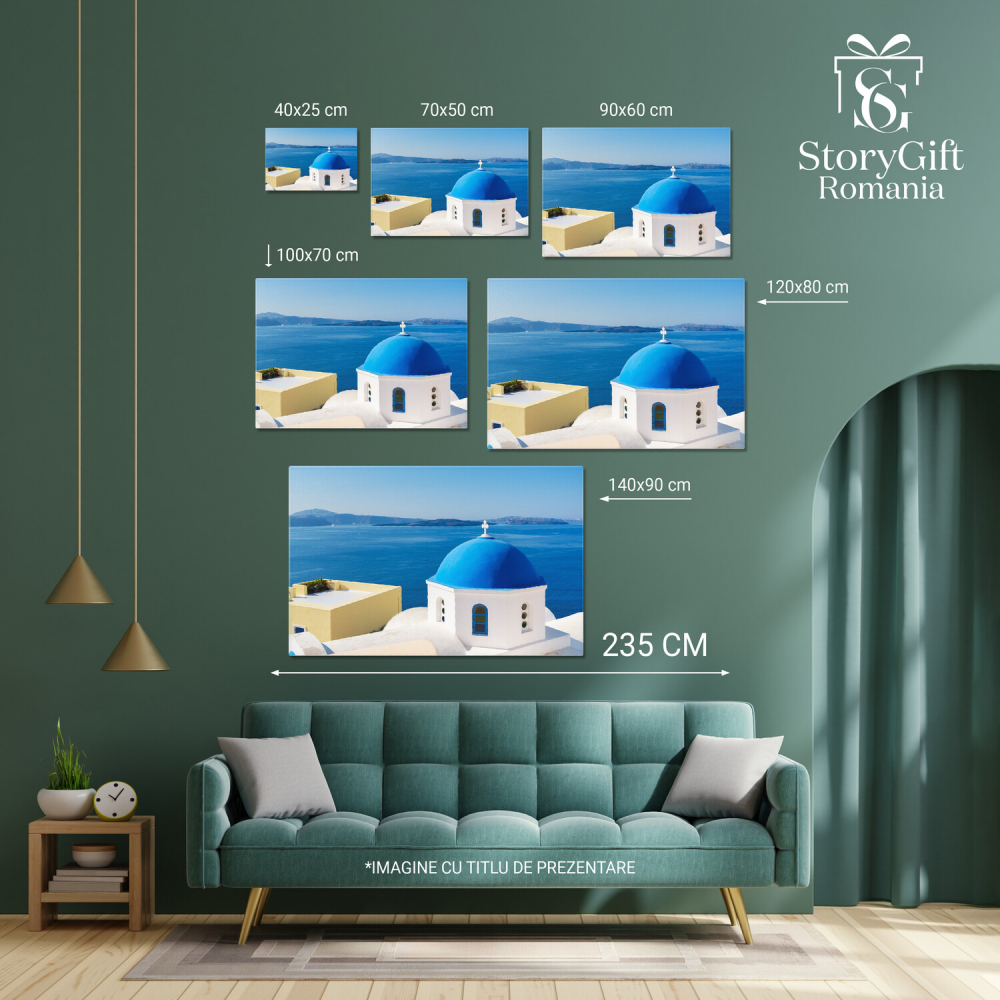 Apus de Soare în Oia, Santorini - Peisaj Grecesc, Marime 40x25CM [4]