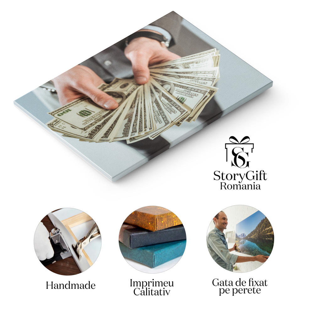 Om de Afaceri Prosper cu Bancnote - Simbol al Succesului, Marime 40x25CM [2]