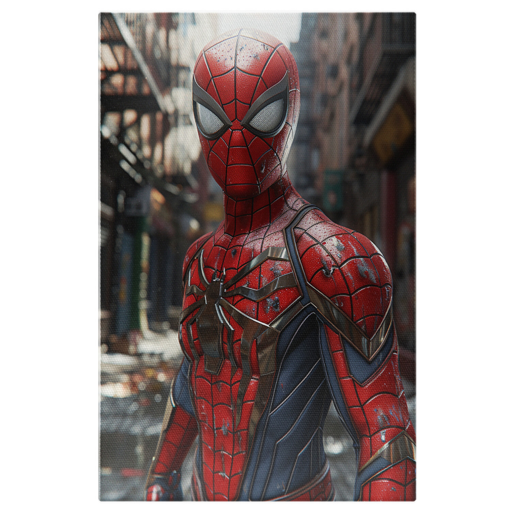 Omul Păianjen în Misiune – Pictură Digitală cu Supereroul în Costum Roșu și Albastru, Marime 40x25CM [1]