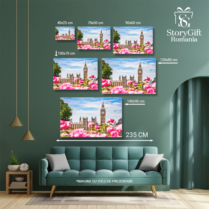 Tablou Canvas - Orasul Londra, Big Ben, reprezentativ pentru Marea Britanie 40x25CM [5]