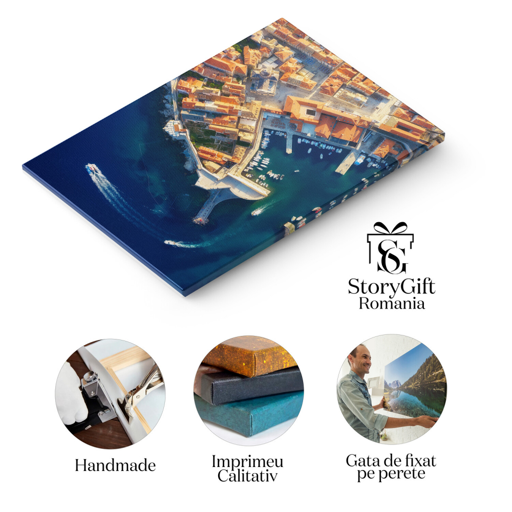 Dubrovnik - Vedere Aeriană a Orașului Vechi, Marime 40x25CM [2]