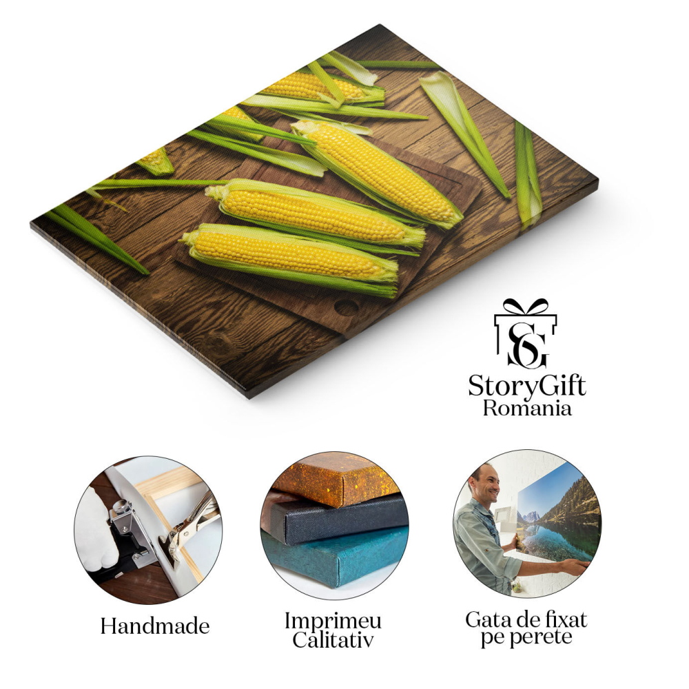 Tablou Canvas Oua Proaspete in tava  Baza Micului Dejun Sanatos si Satisfacator autentice din agricultura de acasa 40x25CM [2]