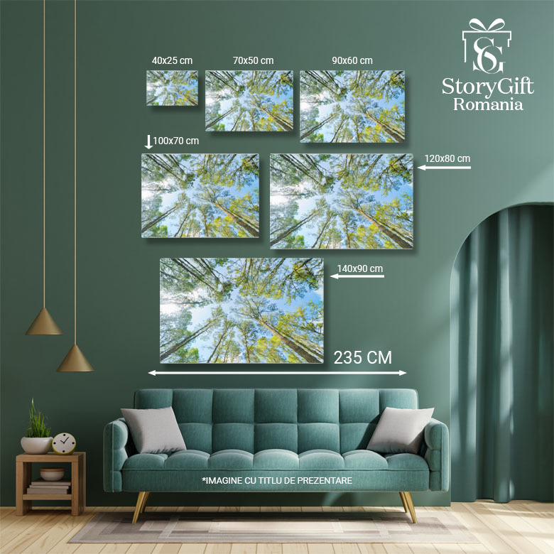 Tablou Canvas Padure Tropicala Cu Arbori Verzi, Natura, Padure, Tropicala, Mediu, Trunchi, Frunze 2857 40x25CM [5]