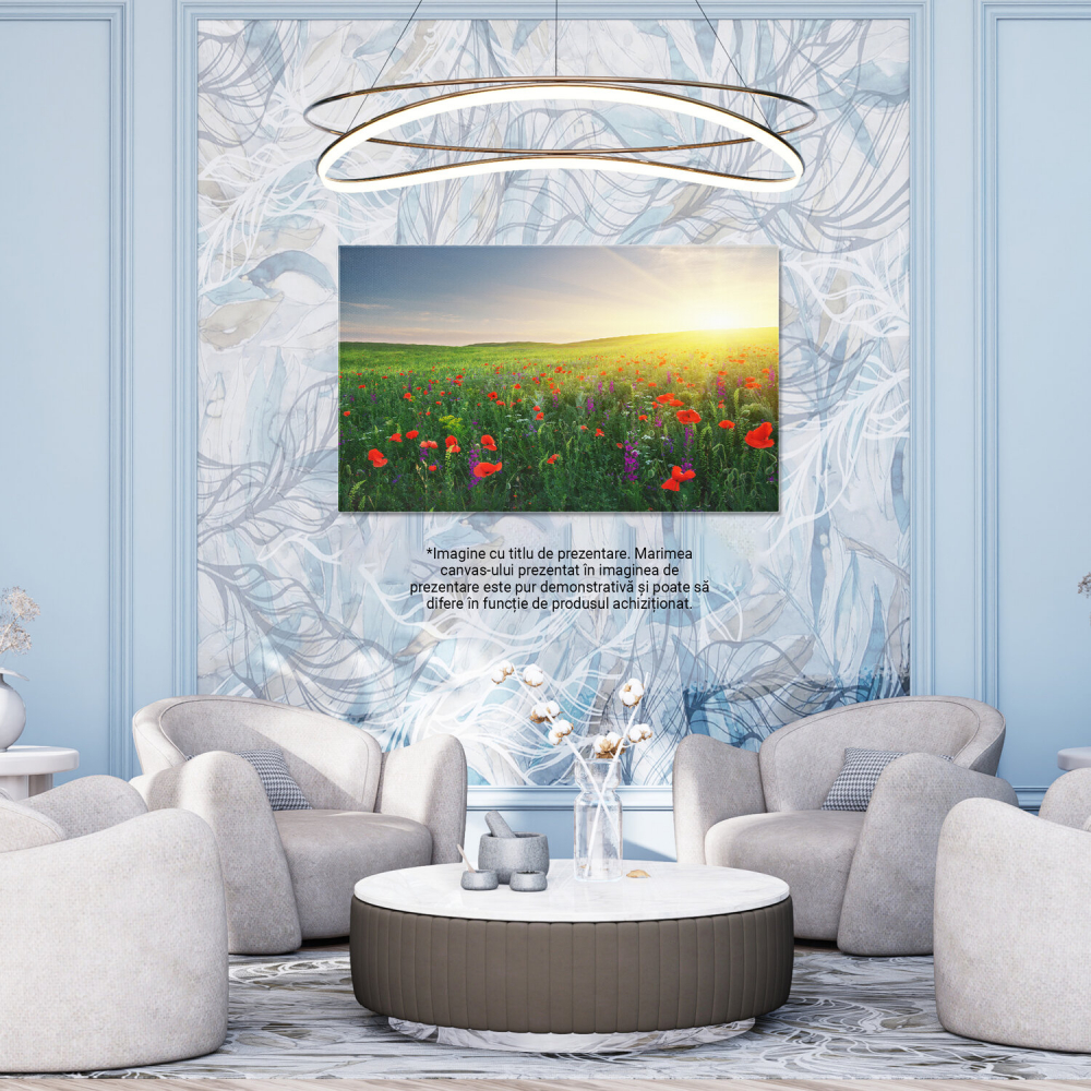 Pajiște de Primăvară: Flori și Soare în Natură, Marime 40x25CM [3]