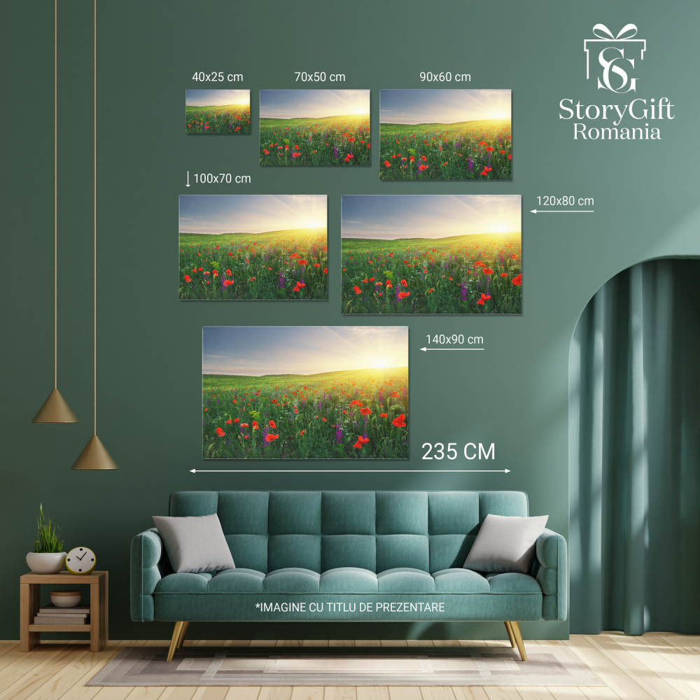 Pajiște de Primăvară: Flori și Soare în Natură, Marime 40x25CM [4]