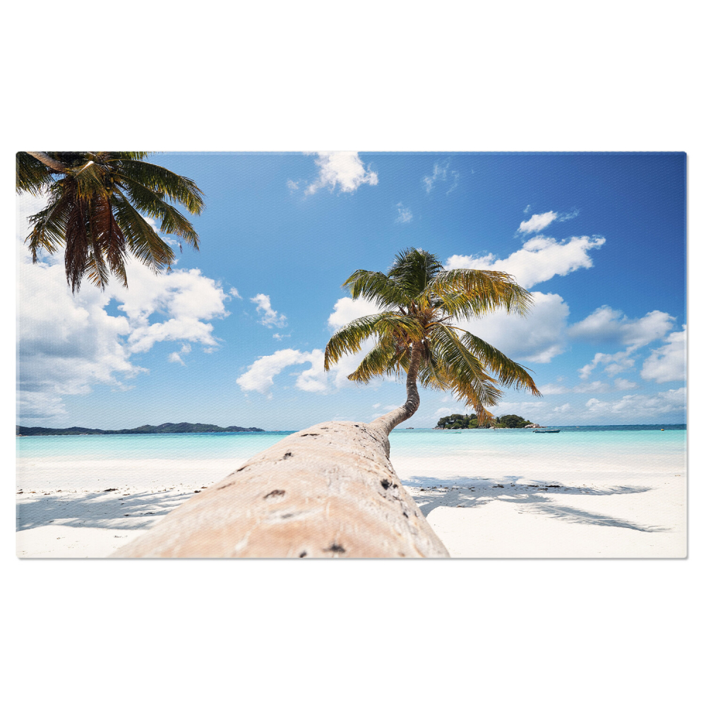 Palmier pe Plaja cu Nisip Alb din Seychelles - Paradis Tropical, Marime 40x25CM [1]