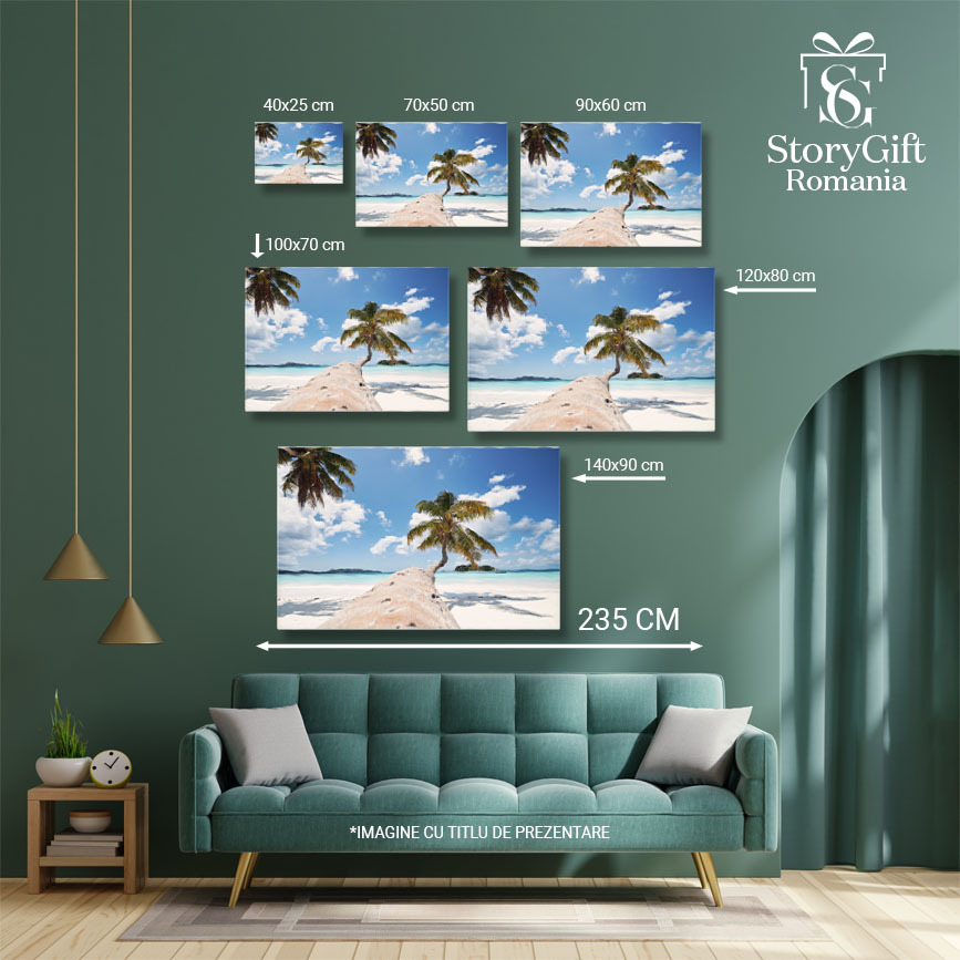 Tablou Canvas Palmier pe Plaja cu Nisip Alb Natura, Peisaj, Seychelles, Insula, Ocean 3455 40x25CM [5]