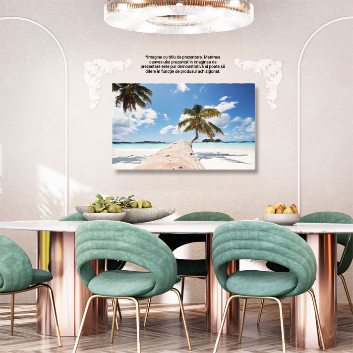 Tablou Canvas Palmier pe Plaja cu Nisip Alb Natura, Peisaj, Seychelles, Insula, Ocean 3455 40x25CM [3]