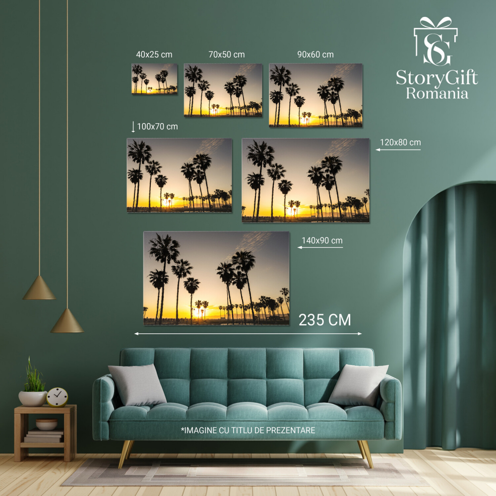 Palmieri Retroiluminati la Apus: Frumusețe Tropicală, Marime 40x25CM [4]