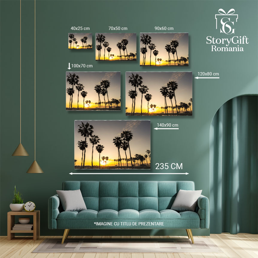 Tablou Canvas Palmieri Retroiluminati la Apus Palmieri, apus, natura, peisaj, relaxare 639 40x25CM [5]