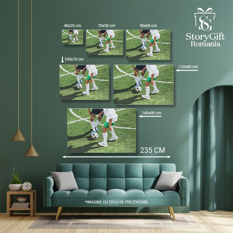 Tablou Canvas - Pasionati de Fotbal - Jocul Intens al Campionilor 40x25CM [5]