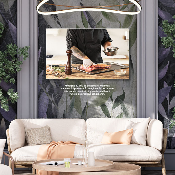 Tablou Canvas: Pasiune pentru bucatarie: Pregatirea fripturii perfecte 40x25CM [3]