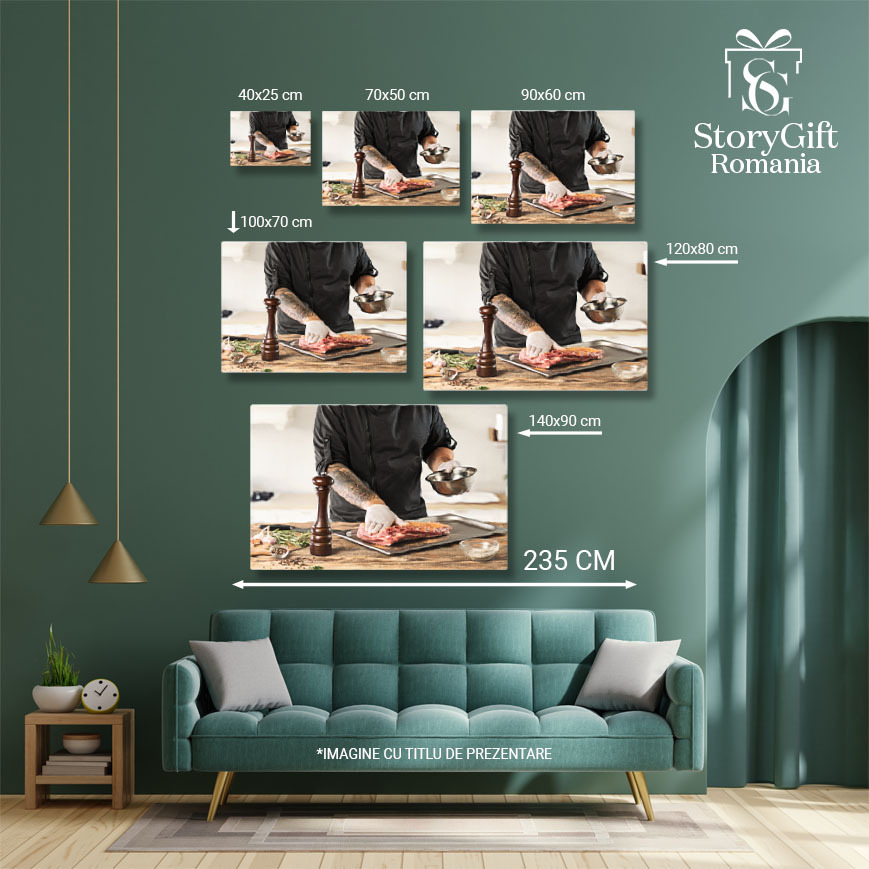 Tablou Canvas: Pasiune pentru bucatarie: Pregatirea fripturii perfecte 40x25CM [5]