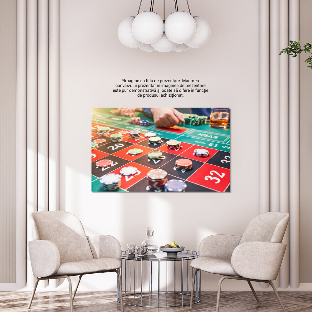 Tablou Canvas: Emoția și Distracția unei Nopți la Cazinou, Marime 40x25CM [4]
