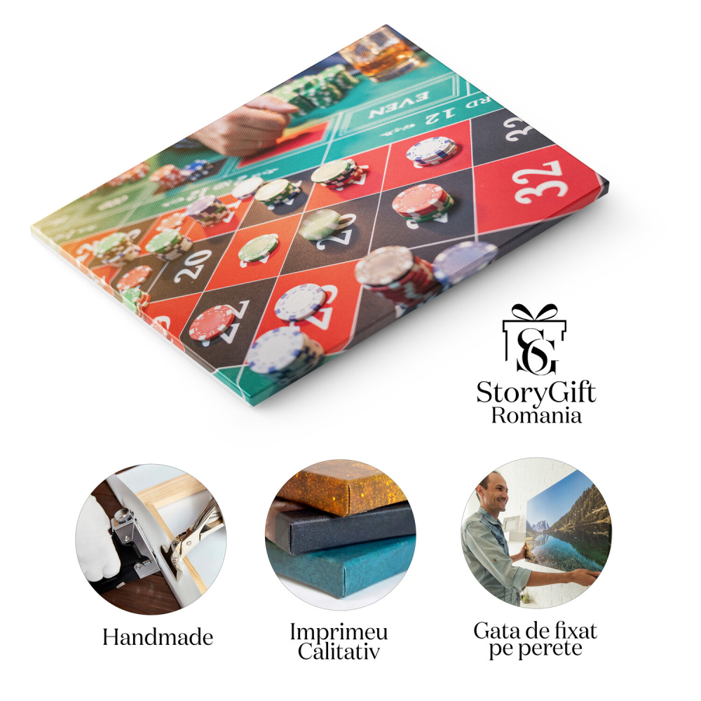 Tablou Canvas: Emoția și Distracția unei Nopți la Cazinou, Marime 40x25CM [2]