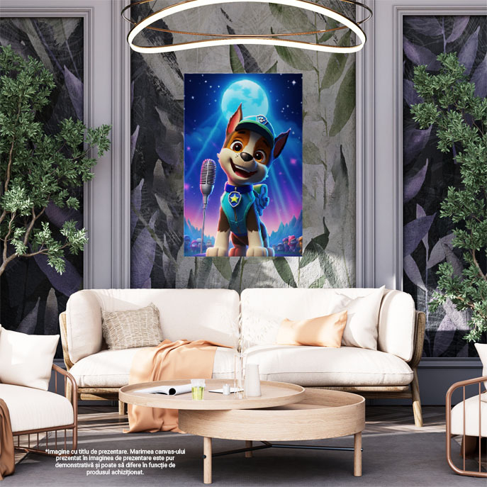 Tablou Canvas:  Patrula Cățeilor Cântec la Lună Plină- Desene Animate Pictura Digitala 40x25CM [2]