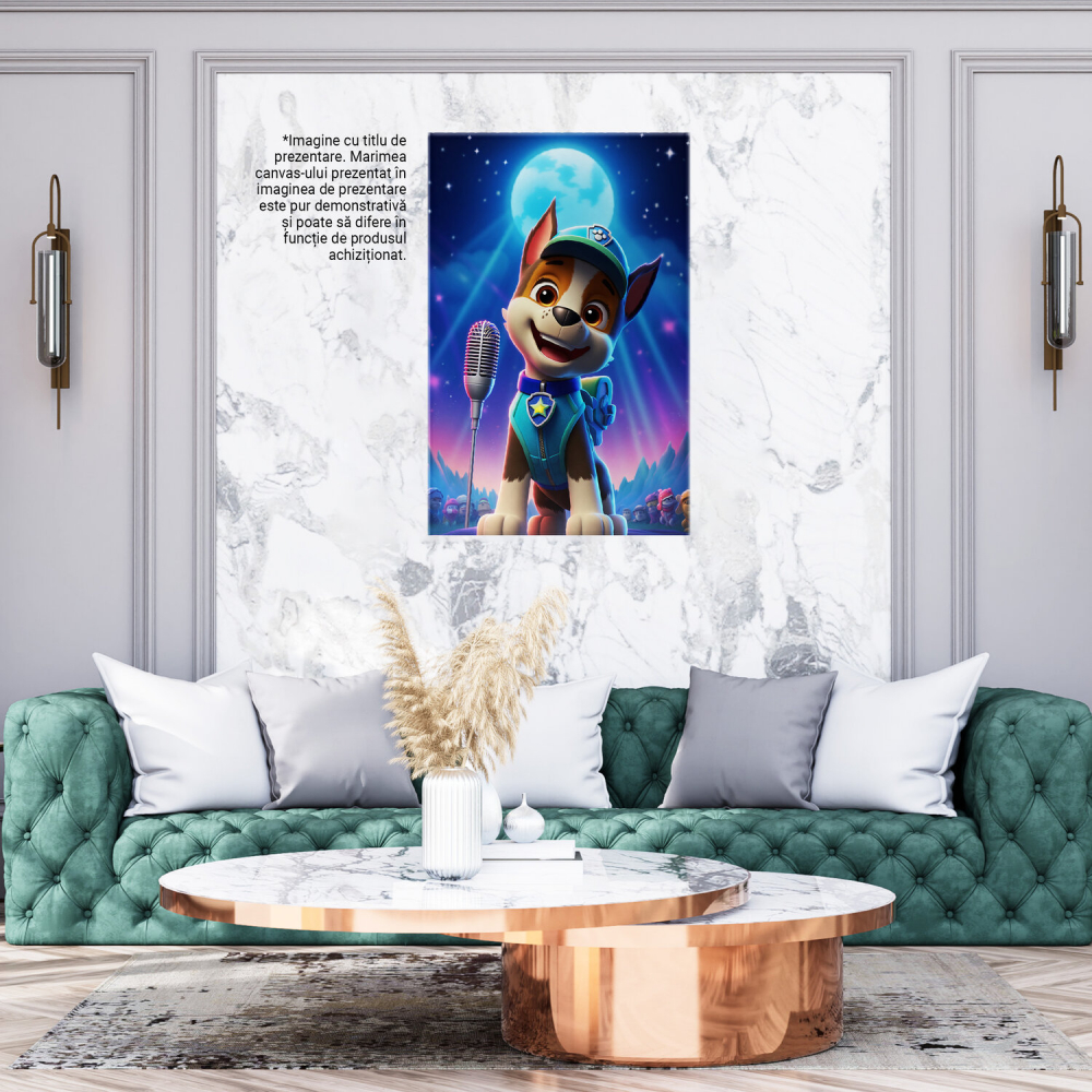 Patrula Cățelului Cântând la Lună Plină - Pictură Digitală pentru Copii, Marime 40x25CM [4]