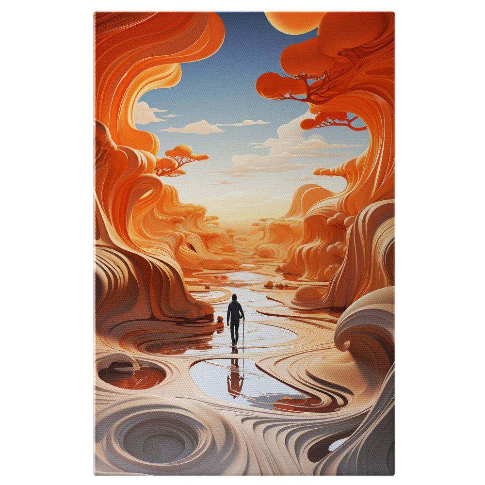 Peisaj Abstract: Senin Călător pe Drum, Marime 40x25CM [1]