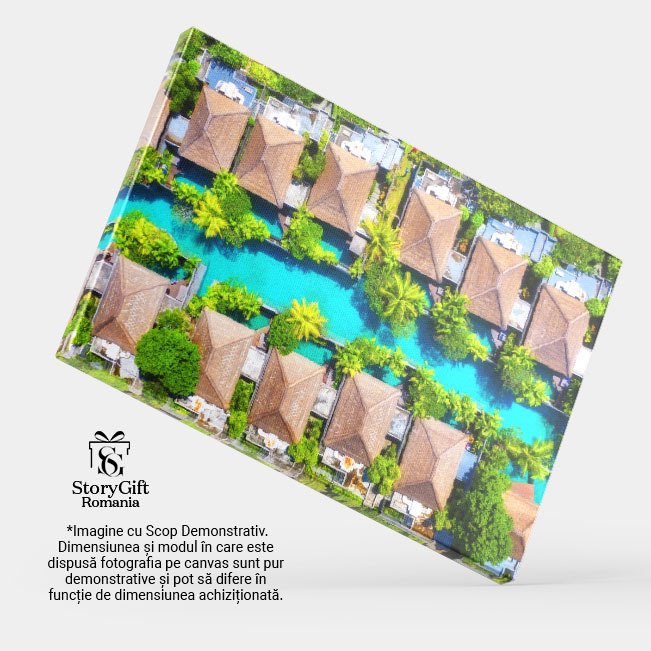 Tablou Canvas Peisaj Aerian in Indonezia, Case, Aerial, Apa, Vila, Stil de Viata 2686 40x25CM [4]