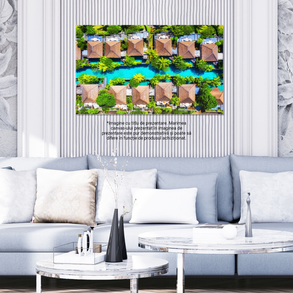 Peisaj Aerian în Indonezia: Vile și Ape Cristaline, Marime 40x25CM [3]