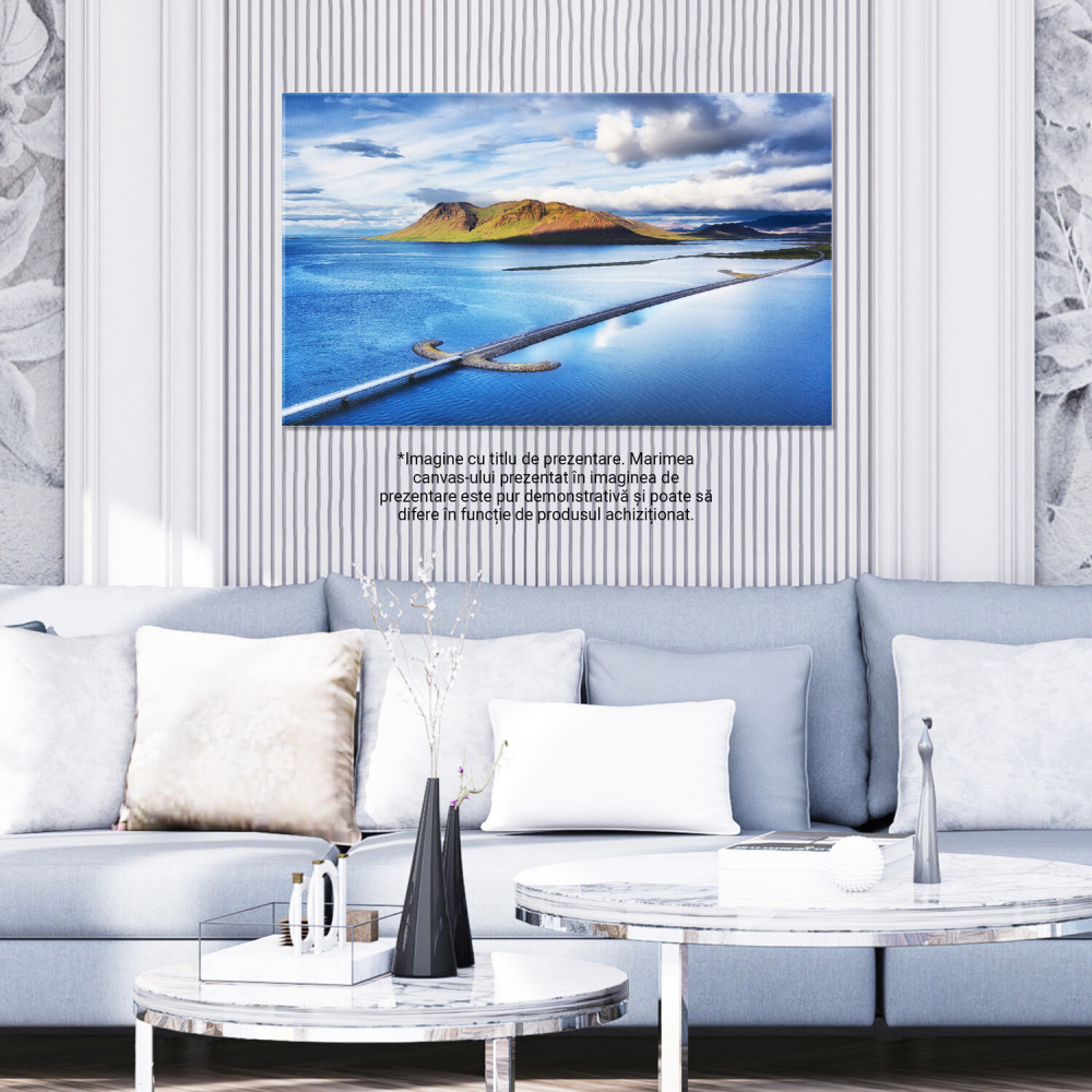 Peisaj Aerian în Islanda: Munți și Ocean, Marime 40x25CM [3]