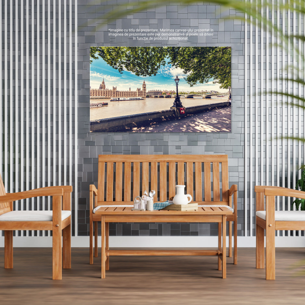 Tablou Canvas Peisaj Britanic: Râul Thames și Atmosfera Londoneză, Marime 40x25CM [4]