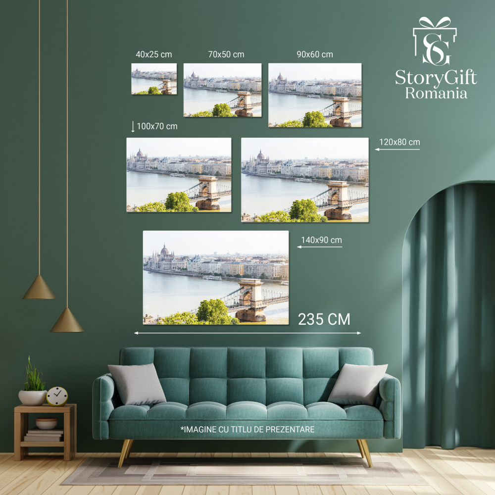 Vedere Impresionantă asupra Skyline-ului Budapestei și a Dunării, Marime 40x25CM [4]