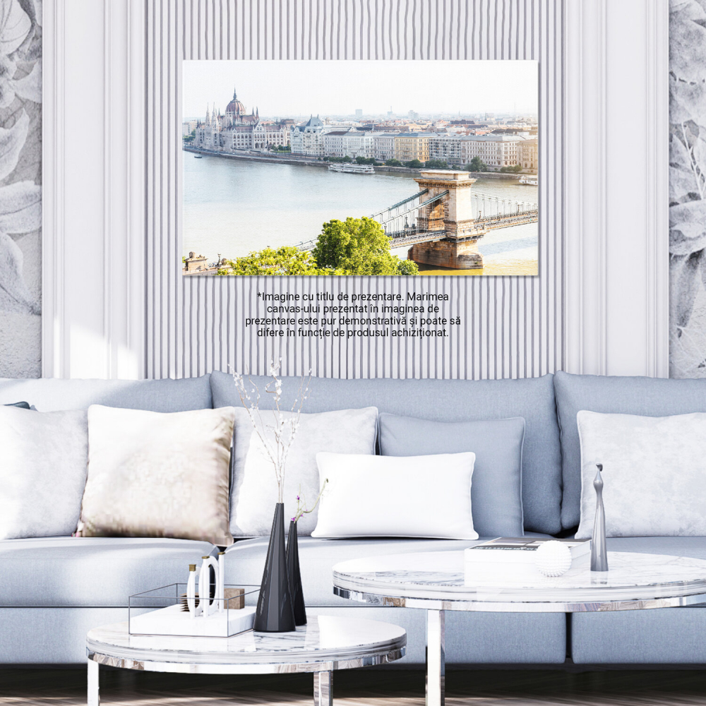 Vedere Impresionantă asupra Skyline-ului Budapestei și a Dunării, Marime 40x25CM [3]