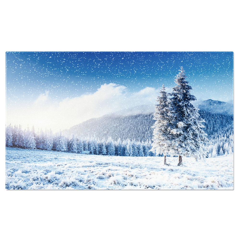 Tablou Canvas Peisaj de Iarnă cu Pădure Înghețată: Frumusețea Naturii Acoperită de Zăpadă, Marime 40x25CM [1]